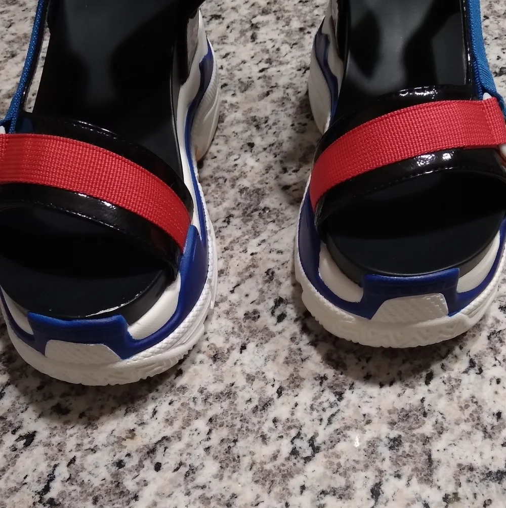 Bold Multicolor Platform Sandals - Picture 3 of 9